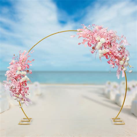 ChicHomey Gold Round Wedding Arch Stand, Durable Steel Pipe Round ...