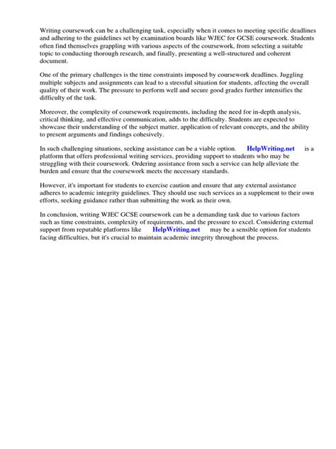 Image result for GCSE Coursework Examples W5