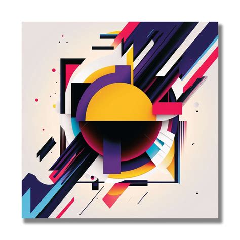 Colourful Abstract Geometric Painting with Lines and Circle – CRAFTICO