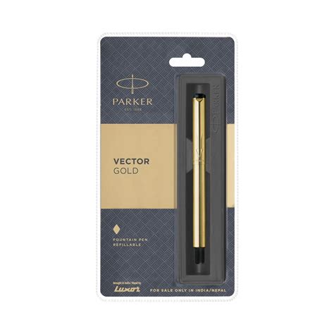 Parker Vector Gold With Gold Trim Fountain Pen, Multicolor : Amazon.in ...