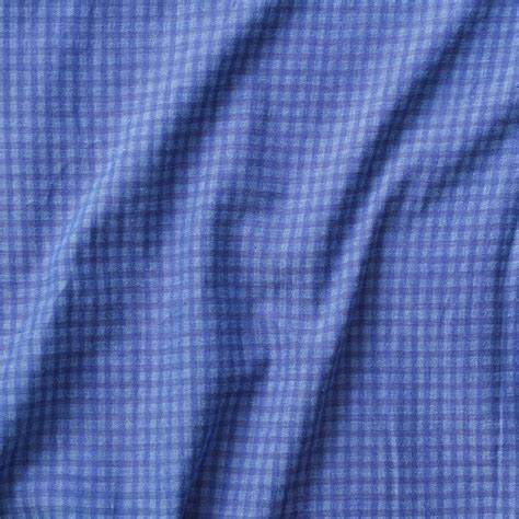 Pure Cotton Handloom Blue With checks Hand Woven Fabric – Sanskruti