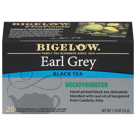 Bigelow Decaffeinated Earl Grey Black Tea Bags, 20 Count - Walmart.com