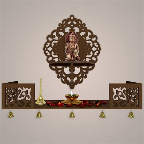 Aesthetic Designer Wall Hanging Wooden Temple/ Pooja Mandir Design wit ...