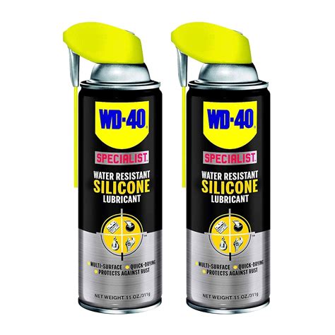 WD-40 Specialist Water Resistant Silicone Lubricant Spray, 11 Ounces (2 ...