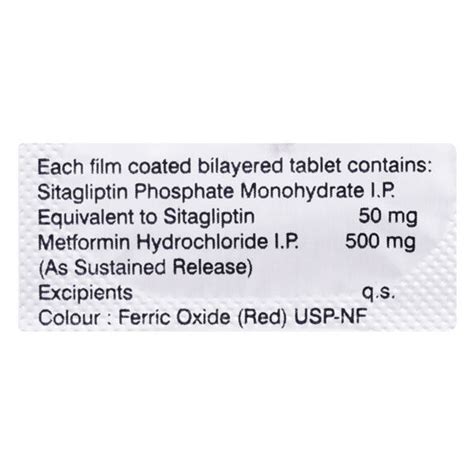 Sitaglyn M 50/500 mg Tablet 10's Price, Uses, Side Effects, Composition ...