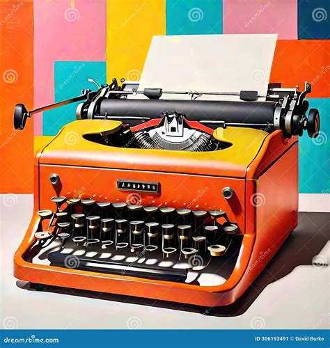 Vintage Office Clerical Worker Typewriter Stock Illustration - Illustration of color, processor ...