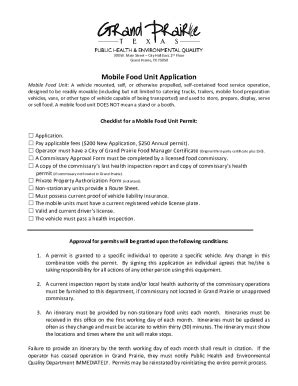 Fillable Online Mobile Food Units Fax Email Print - pdfFiller