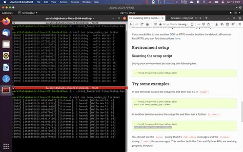 ROS2 on an ARM Ubuntu 20.04 with Parallel Desktop in M1 MacBook Air : r/ROS