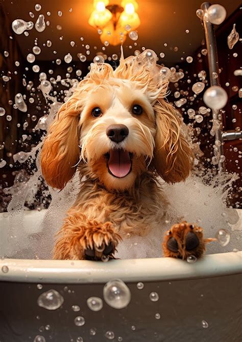 Image result for Cockapoo Puppy Bath