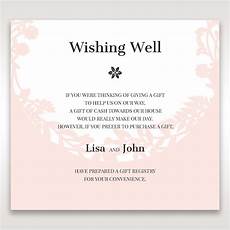 Wedding Gift Invitation Wording by Laser Cut Nature And Pink Filled Wishing Well Card Design Wedding Gift Invitation Wording