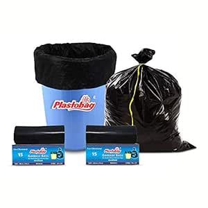 Plastobag Garbage Bags Above 51 Microns - 6 Rolls (Small) (90 Bags ...