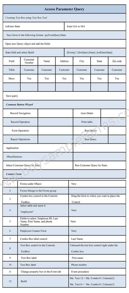 Parameter Query Microsoft Access 的图像结果