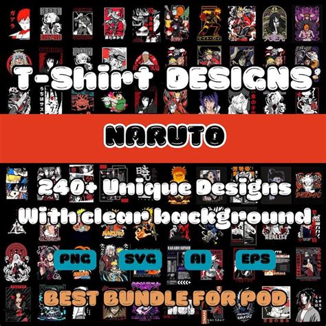 Buy 240 Naruto Bundle PNG Designs With CLEAR Background, Naruto PNG ...