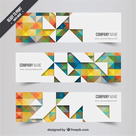 Geometric banners | Free Vector