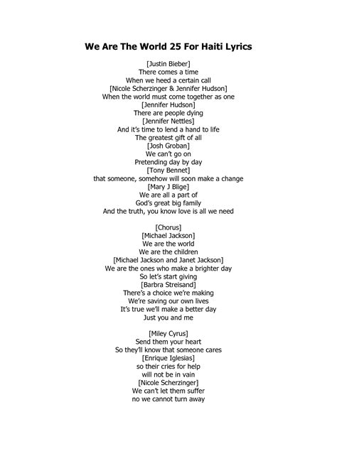 michael jackson we are the world lyrics - Google Search | Lyrics ...