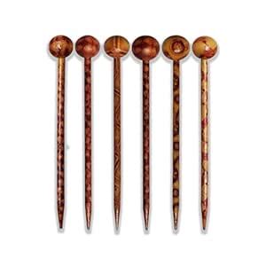 Buy Comet Busters Stylish Wooden Juda Stick Set, Juda Bun Pins For ...