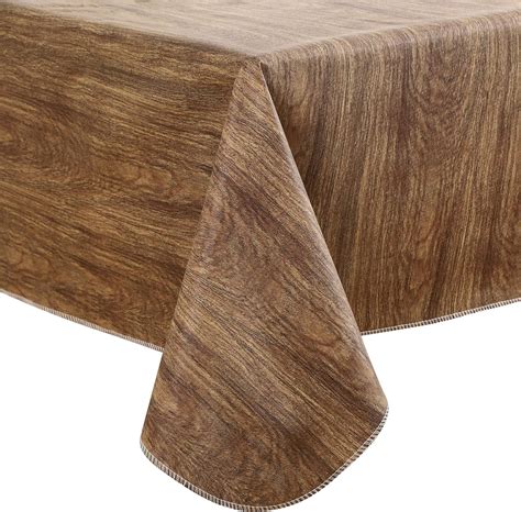 Heavy Duty Vinyl Tablecloth with Flannel Backing Waterproof Oil-Proof ...