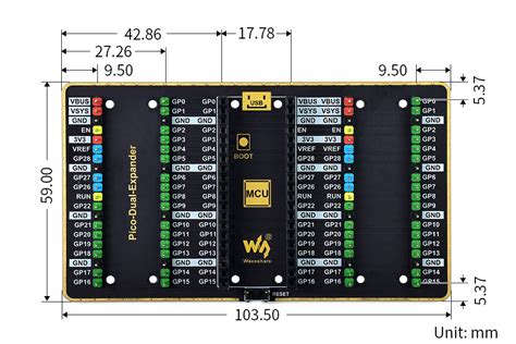 Dual GPIO Expander for Raspberry Pi Pico, Two Sets of Male Headers at ...