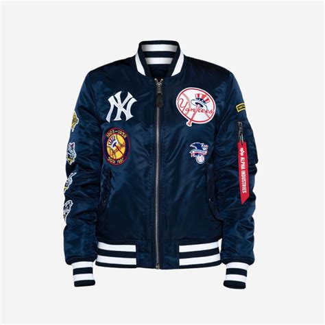 뉴에라 x 알파 인더스트리 x MLB 뉴욕 양키스 MA-1 봄버 자켓 레플리카 블루 | New Era | KREAM