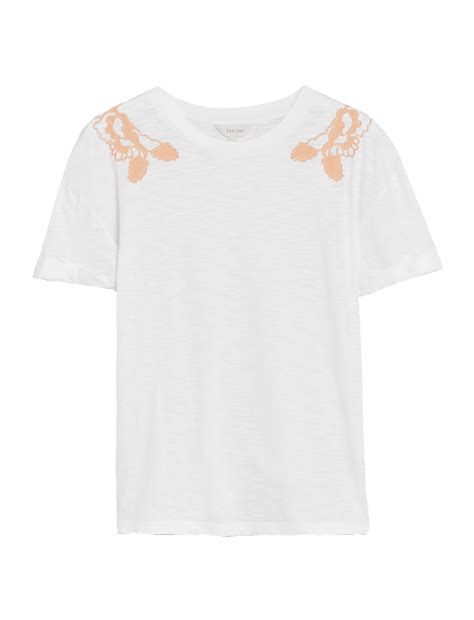 Buy Pure Cotton Embroidered Crew Neck T-Shirt at Marks & Spencer