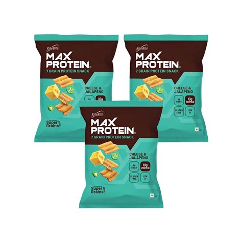 RiteBite Max Protein Cheese & Jalapeno Chips - Pack of 3 : 3 x 60 g ...