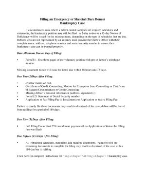 Skeletcal Bones Bankruptcy Form - Fill and Sign Printable Template Online