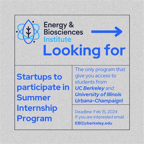 The Energy & Biosciences Institute is looking for companies to host ...