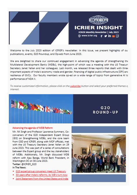 Newsletter | Vol. VII, Issue 7 - ICRIER
