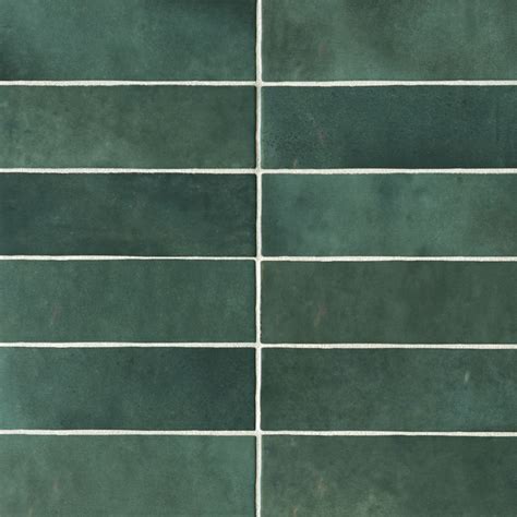 Cloé 2.5" x 8" Glossy Ceramic Tile in Green | Bedrosians Tile & Stone