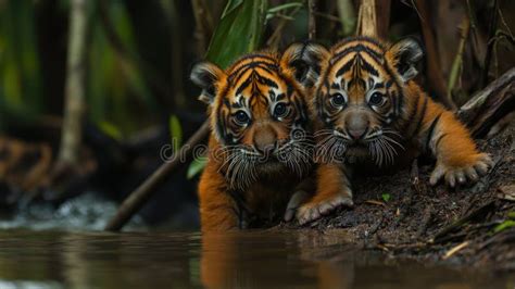 Exploring Water S Edge Playful Tiger Cubs in Their Jungle Habitat ...