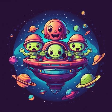 Alien Group Cartoon 的图像结果