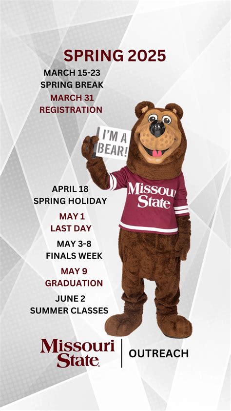 Missouri - Students: here is your important dates for this spring on ...