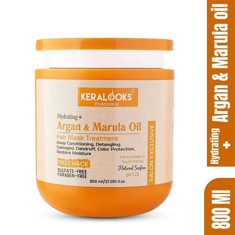 Hydrating+ Argan & Marula Hair Mask Treatment (800ml) for Deep conditi ...