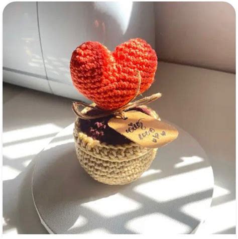 CozyCraft Hearts: Handcrafted flower Crochet Heart Pot – Artsty