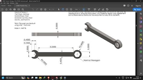 Image result for SolidWorks CSWA Sample Part 2