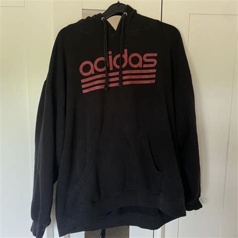 Men's Black and Red Hoodie | Depop
