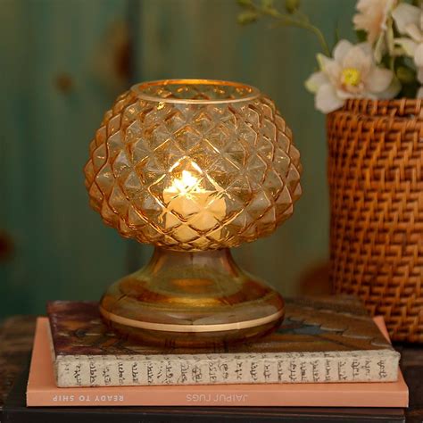 Buy Kamil Candle Holder Amber online in India – Home4u