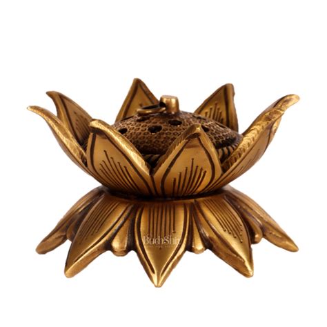 Brass Handmade Lotus Design Lobaandaani | Dhoop Burner and Incense Cha ...