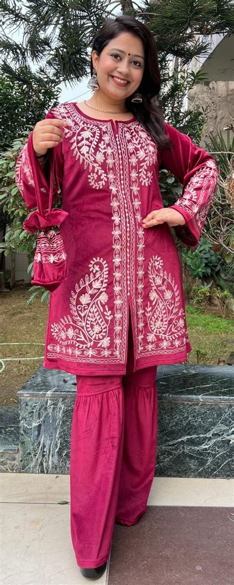 Velvet sharara hot pink 1895 2