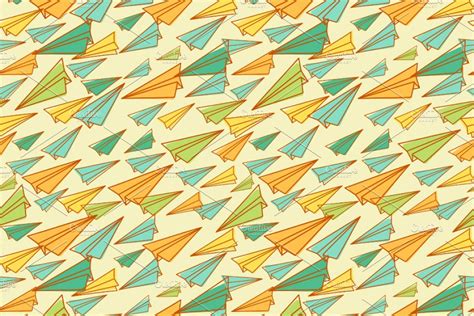3 Paper Airplane Patterns | Pre-Designed Illustrator Graphics ...