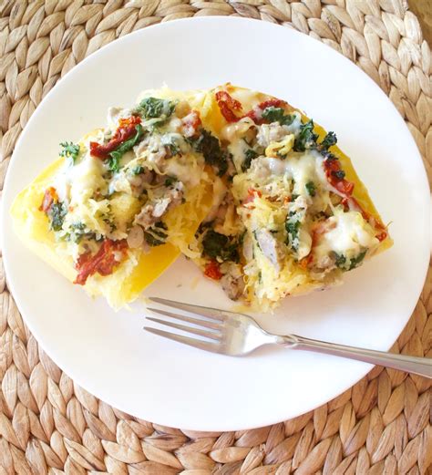 Twice-Baked Spaghetti Squash with Sausage and Kale - A Love Letter To Food