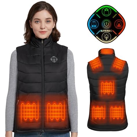 KOVNLO Womens Heated Vest, 4 in 1 Smart Controller, Lights-out Design ...