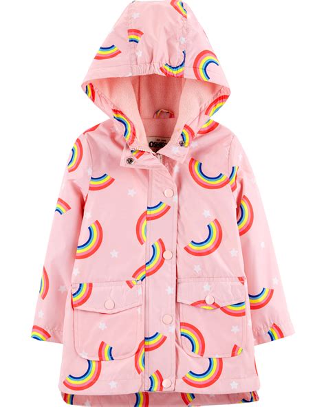 Toddler Girl Fleece-Lined Rainbow Rain Jacket | Carter’s OshKosh Canada