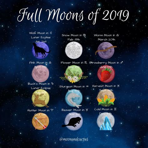 Full Moons of 2019 | Moon astrology, Moon meaning, Full moon