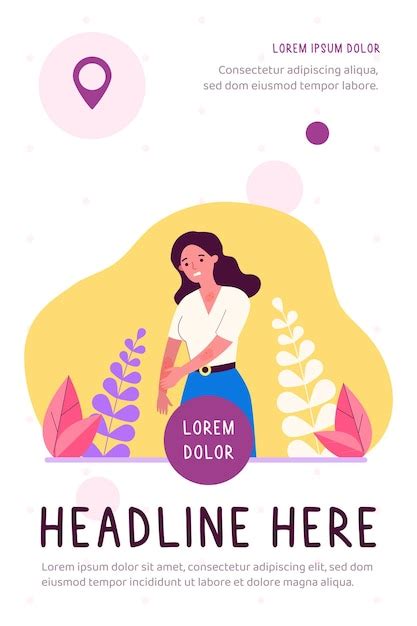 Sad woman scratching skin flat illustration | Premium Vector