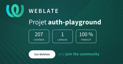 Participez à auth-playground ! @ Hosted Weblate