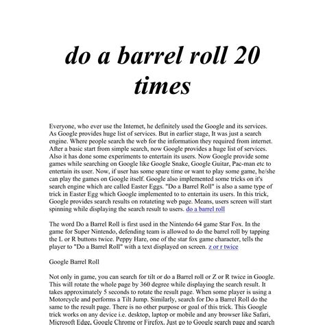 Do a barrel roll 10 million times - Gritgratitude