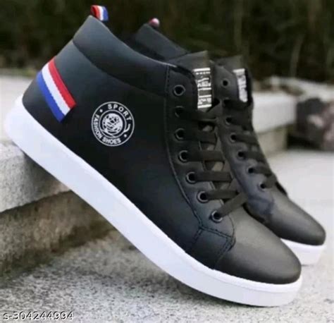 White Trending Mid Top Sneakers.(5)