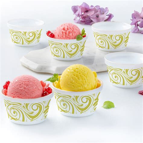 Larah by Borosil Frosty Green Ice Cream Bowl Set at Best Price Online ...