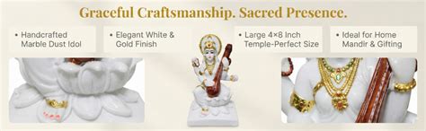 Buy Salvus APP SOLUTIONS Marble Dust Maa Saraswati Idol - Goddess ...